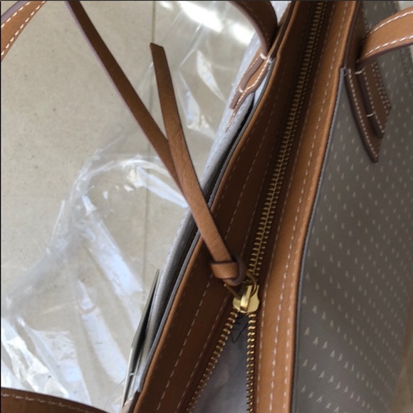 ❤️ Fossil Grey / White shoulder bag / tote NWT - Picture 6 of 8